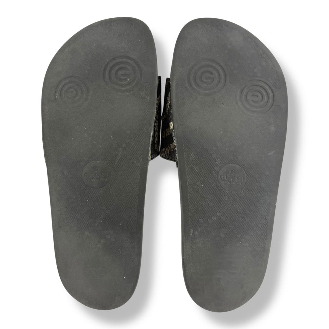 Gucci Two Tone Black/Grey GG Monogram Men’s Slides UK 8 / EU 42 - Lux Central