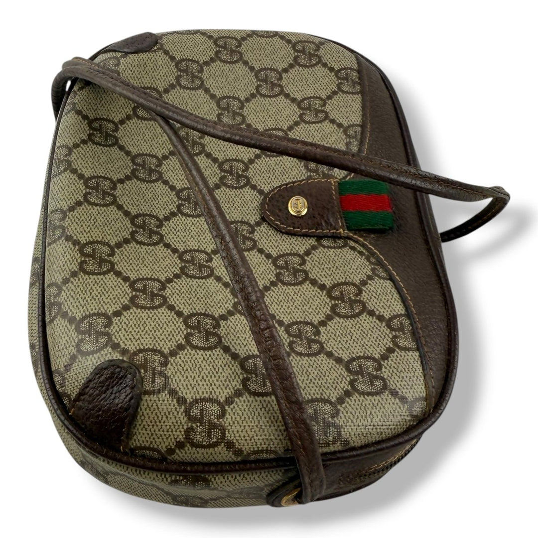 Gucci Vintage Beige Sherry Line Crossbody Handbag - Lux Central