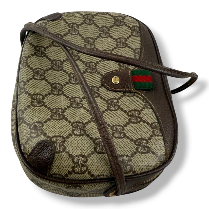 Gucci Vintage Beige Sherry Line Crossbody Handbag - Lux Central