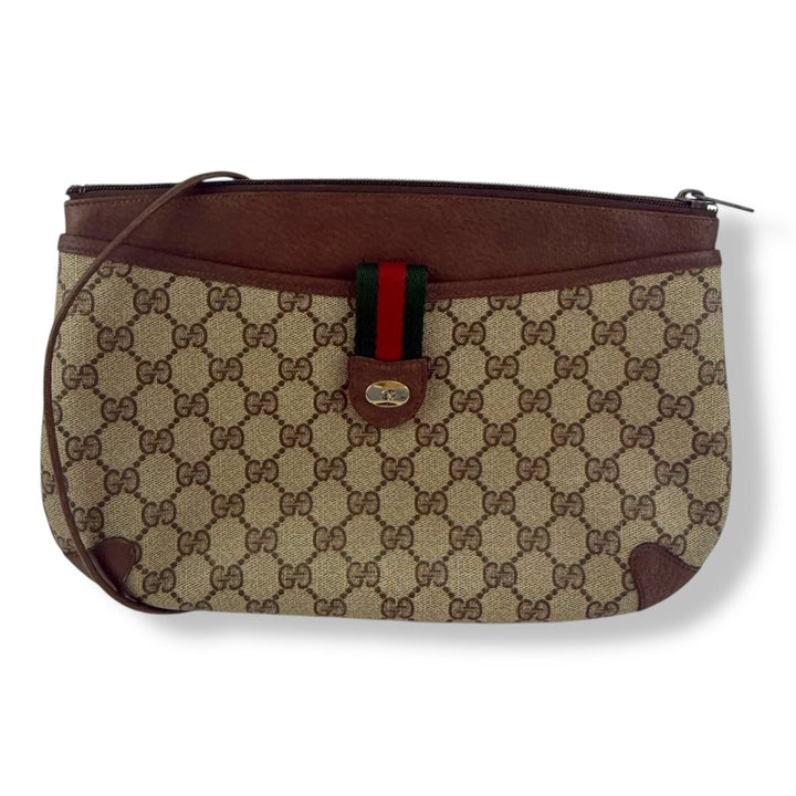 Gucci Vintage Beige Sherry Line Crossbody Handbag - Lux Central