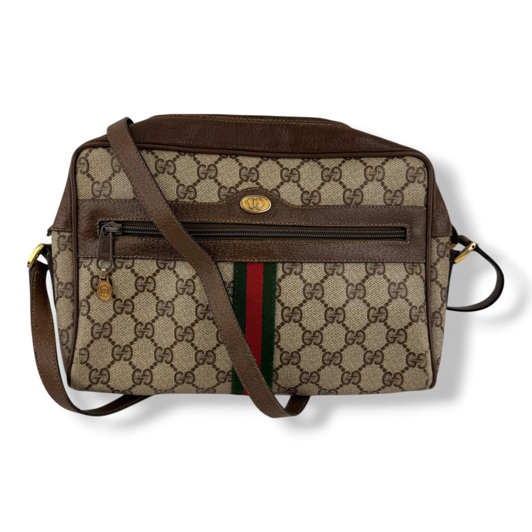 Gucci Vintage Beige Sherry Line Crossbody Handbag - Lux Central