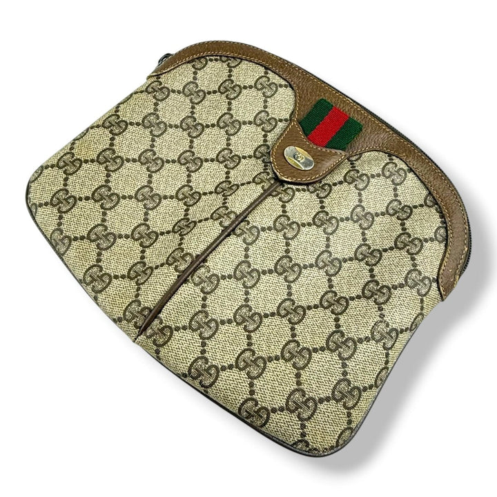 Gucci Vintage Beige Sherry Line Crossbody Handbag - Lux Central