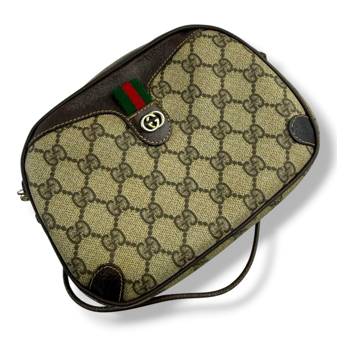 Gucci Vintage Beige Sherry Line Crossbody Handbag - Lux Central