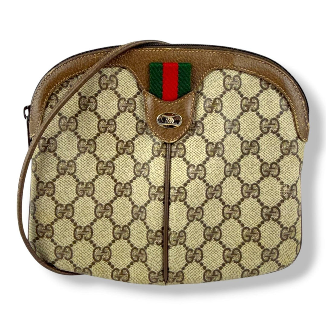 Gucci Vintage Beige Sherry Line Crossbody Handbag - Lux Central