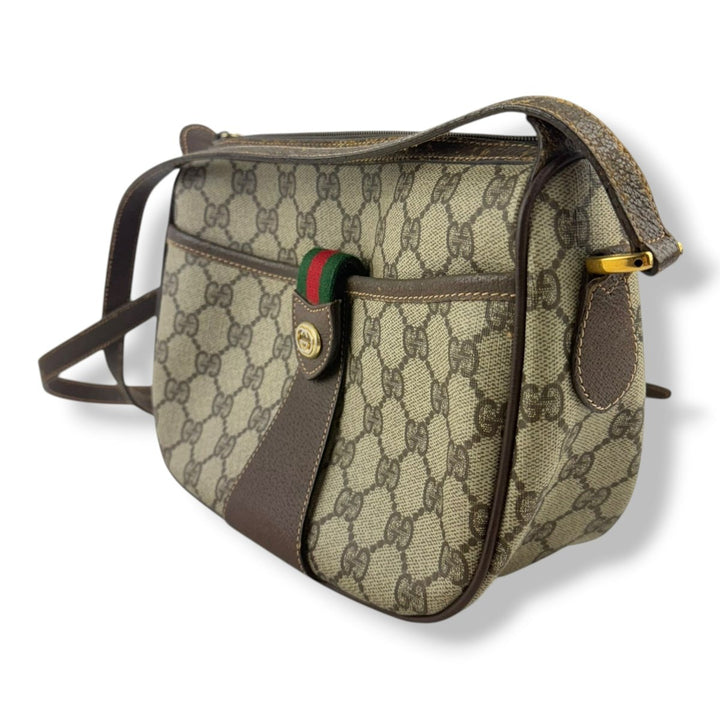 Gucci Vintage Beige Sherry Line Crossbody Handbag - Lux Central