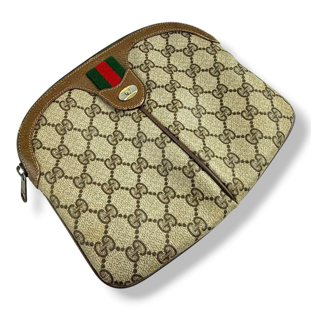 Gucci Vintage Beige Sherry Line Crossbody Handbag - Lux Central