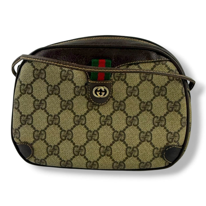 Gucci Vintage Beige Sherry Line Crossbody Handbag - Lux Central