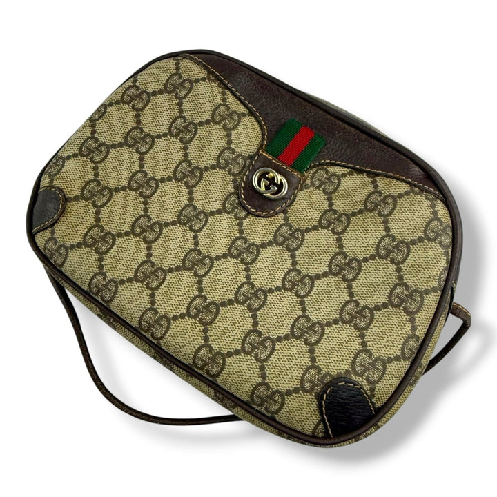Gucci Vintage Beige Sherry Line Crossbody Handbag - Lux Central
