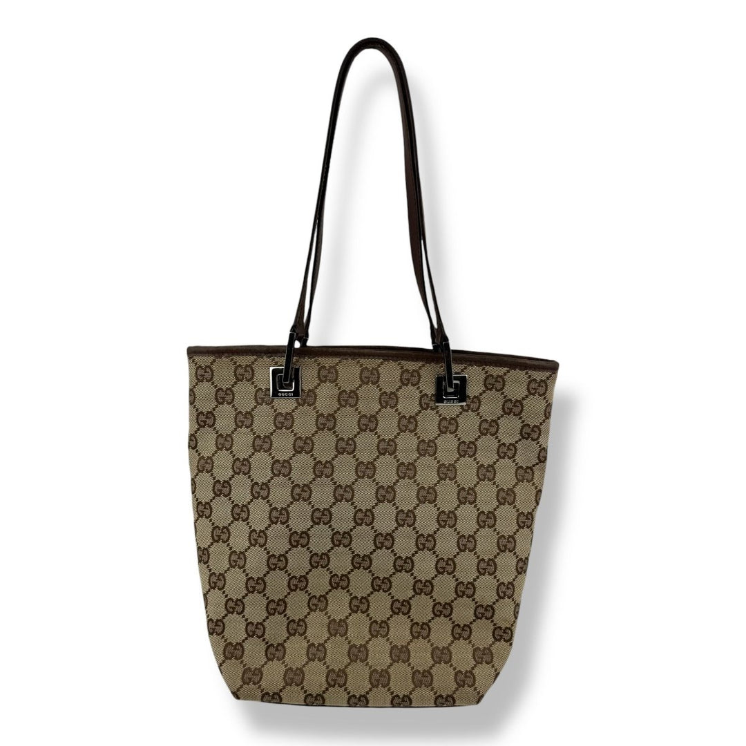 Gucci Vintage Beige/Brown Bucket Handbag - Lux Central