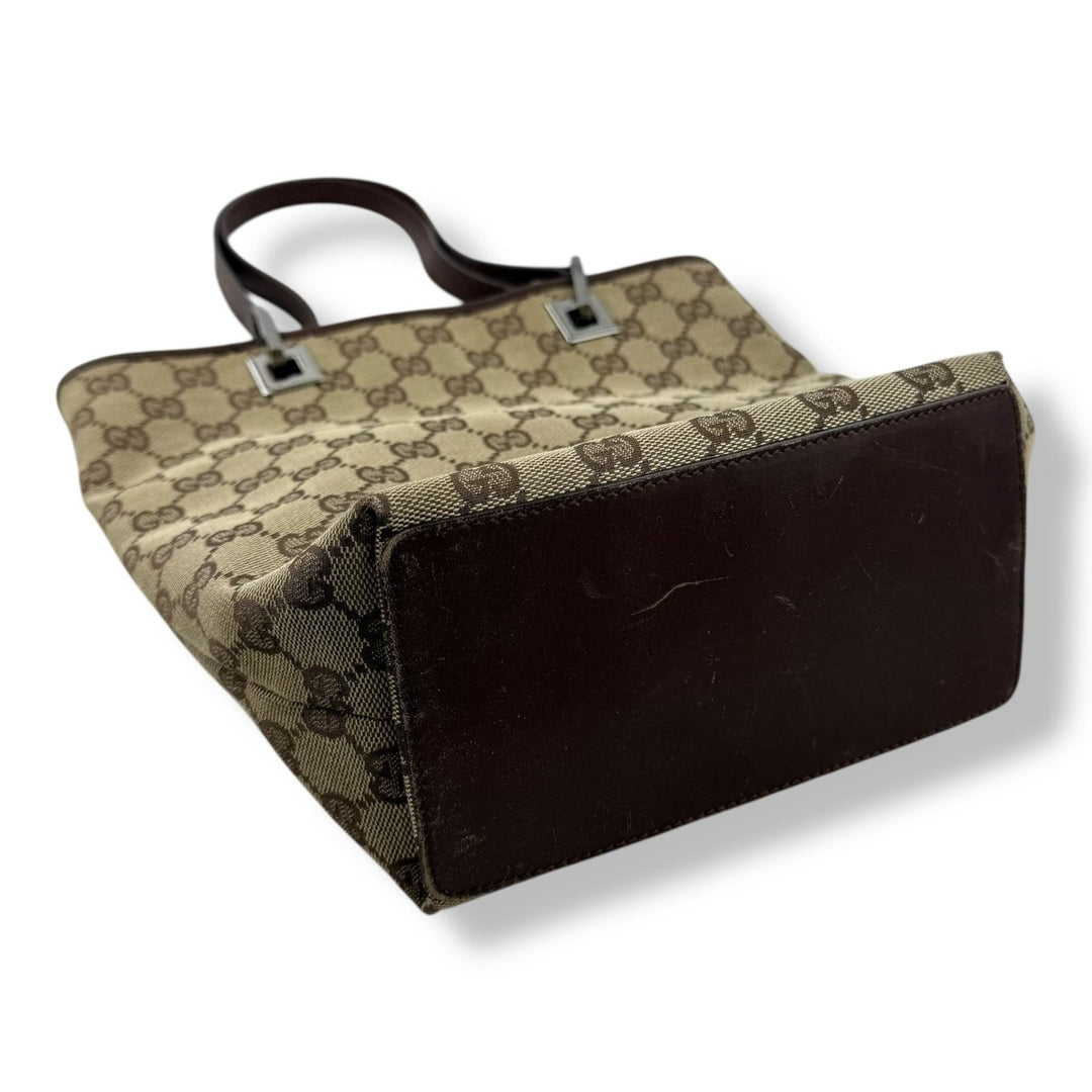 Gucci Vintage Beige/Brown Bucket Handbag - Lux Central