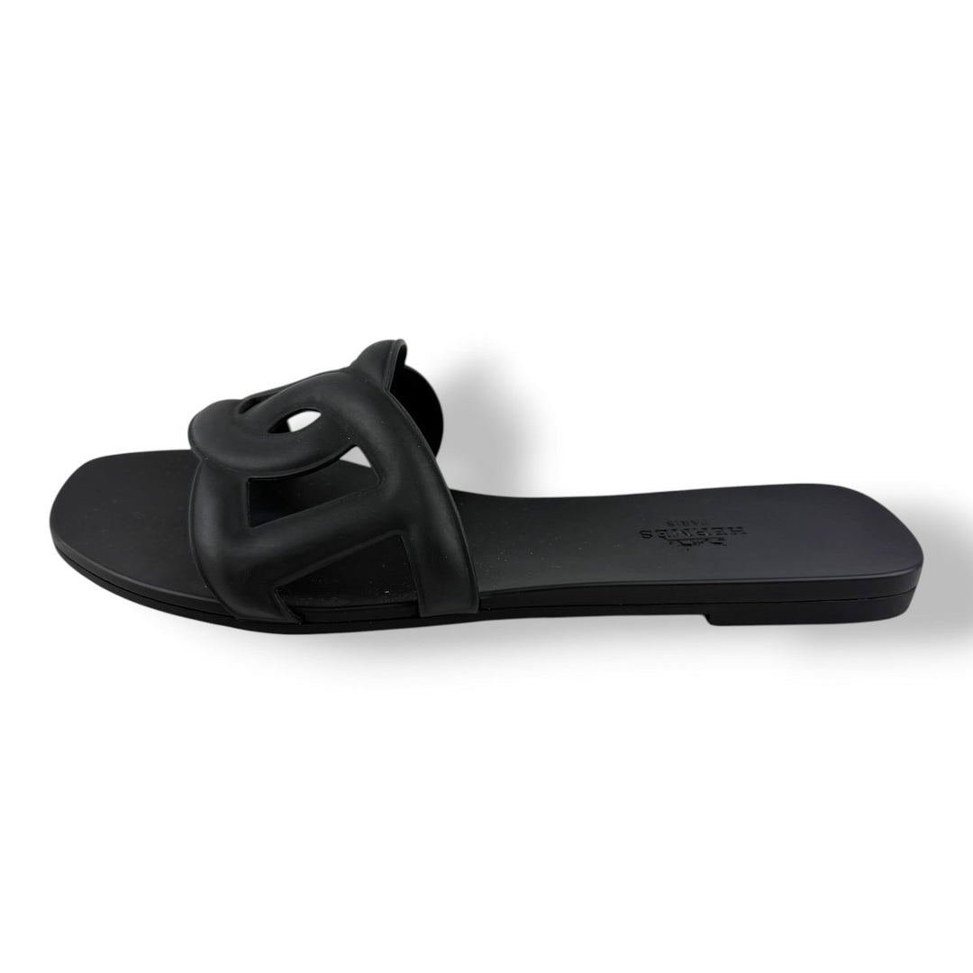 Hermes Aloha Black Flat Slides UK 5 EU 38 - Lux Central