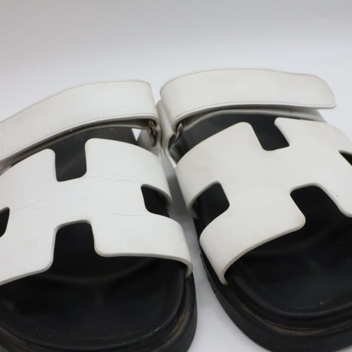 Hermes Chypre Black/White Sandals UK 5 EU 38 - Lux Central