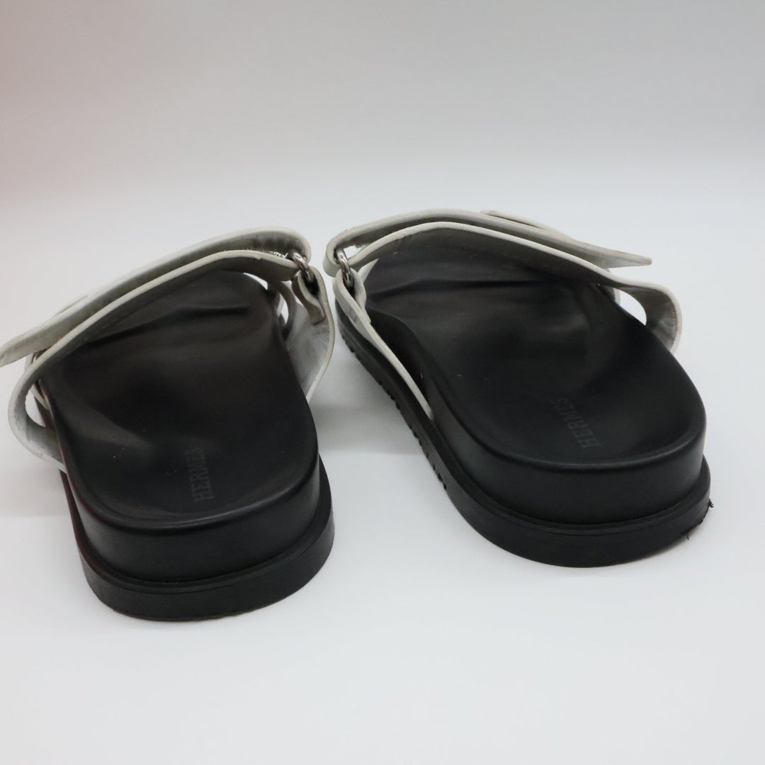 Hermes Chypre Black/White Sandals UK 5 EU 38 - Lux Central
