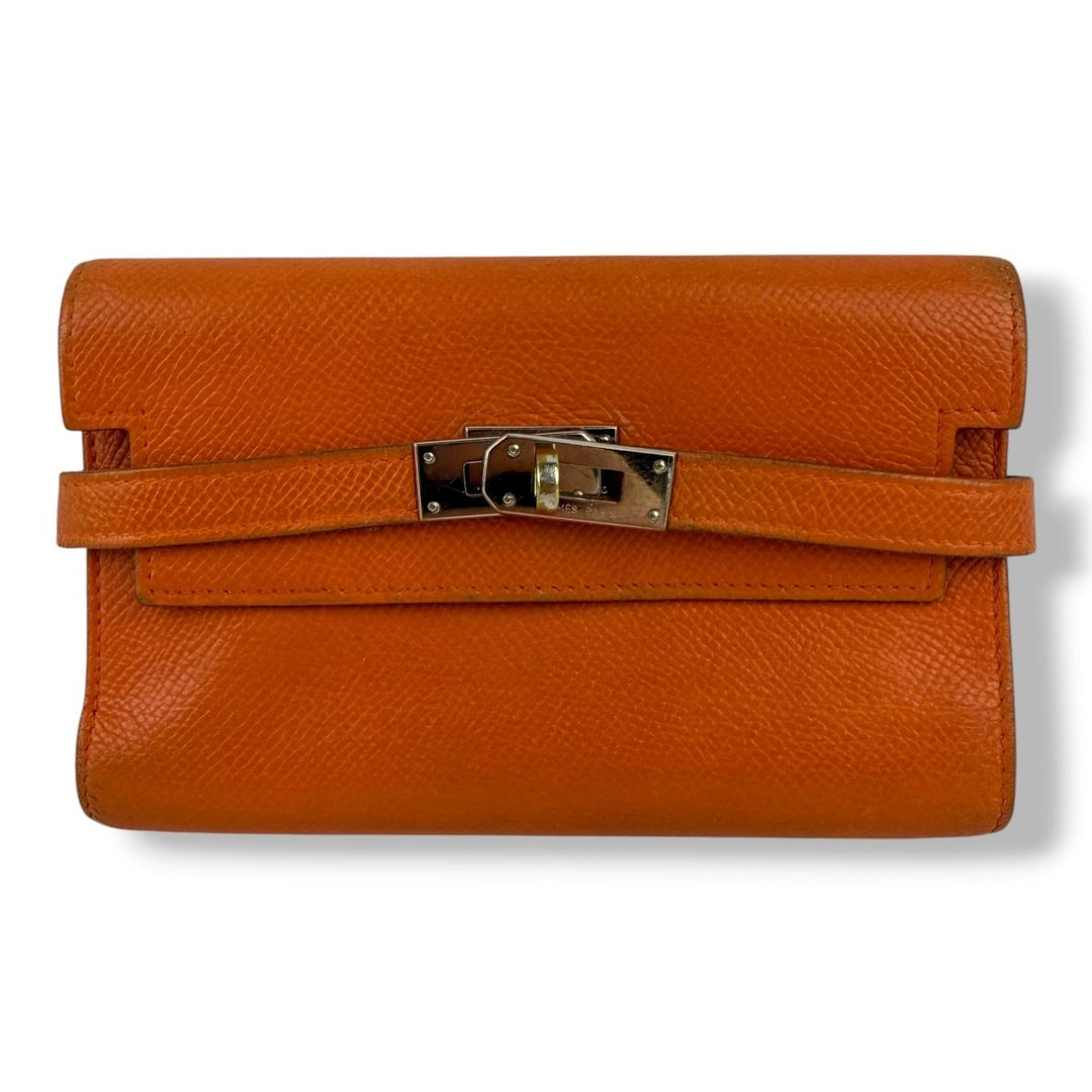Hermès Orange 3 Fold Epsom Kelly Wallet - Lux Central