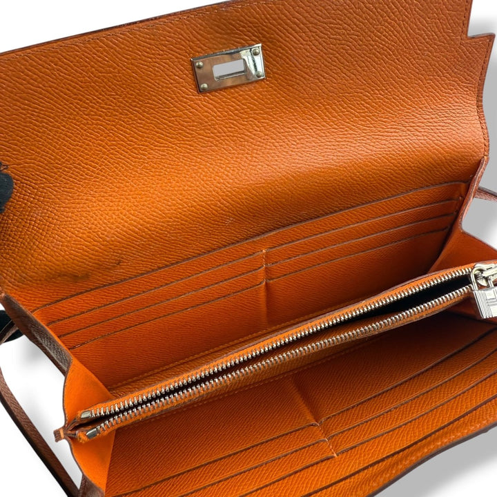Hermès Orange Epsom Kelly Wallet - Lux Central