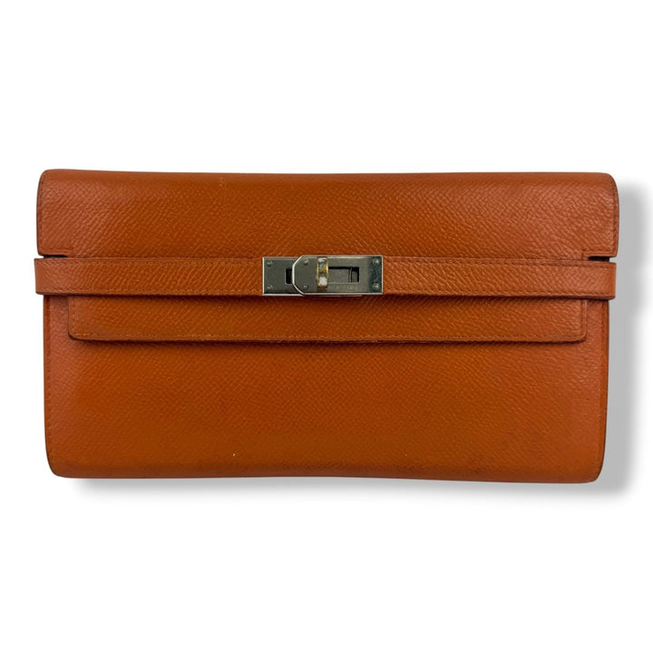 Hermès Orange Epsom Kelly Wallet - Lux Central