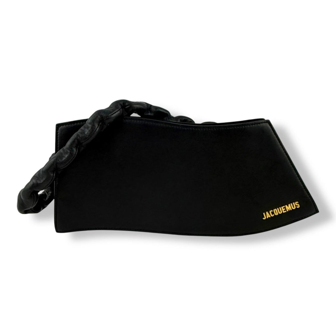 Jacquemus La Vague Black Leather Shoulder Handbag - Lux Central