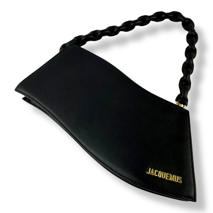 Jacquemus La Vague Black Leather Shoulder Handbag - Lux Central