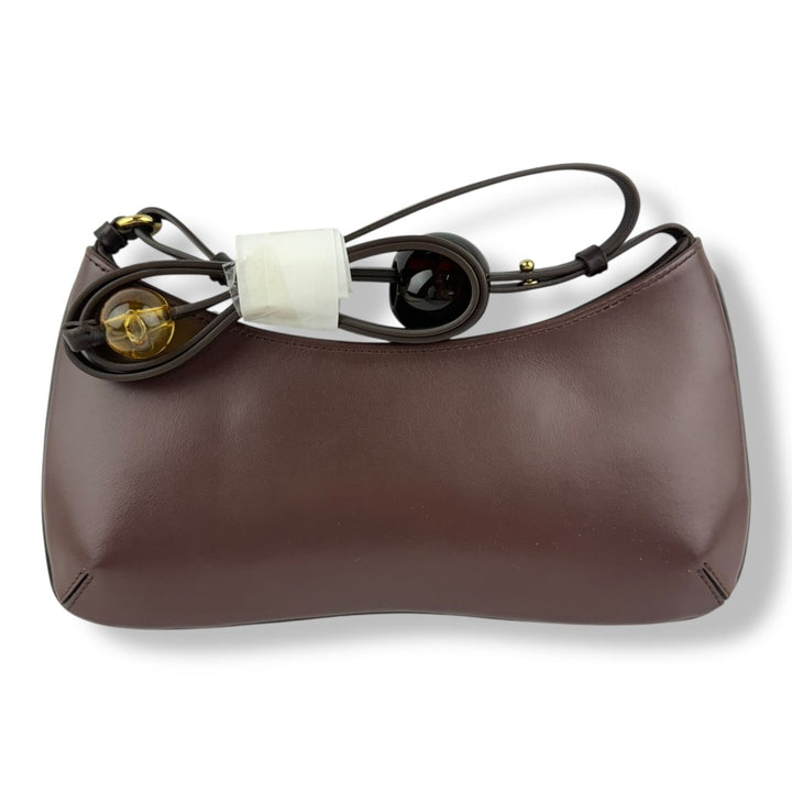 Jacquemus Le Bisou Perle Leather Brown Medium Shoulder Handbag - Lux Central