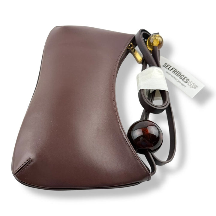Jacquemus Le Bisou Perle Leather Brown Medium Shoulder Handbag - Lux Central