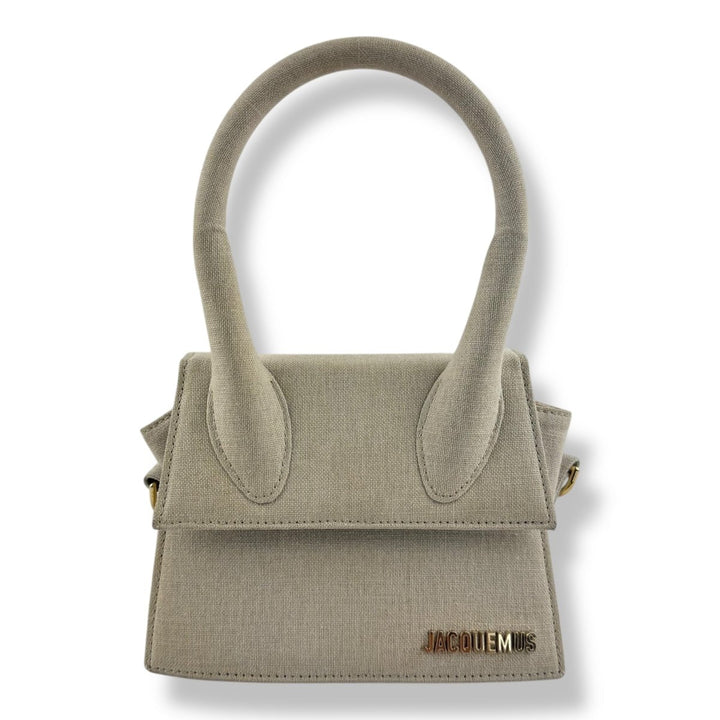 Jacquemus Le Chiquito Medium Beige Linen Moyen Crossbody Handbag - Lux Central