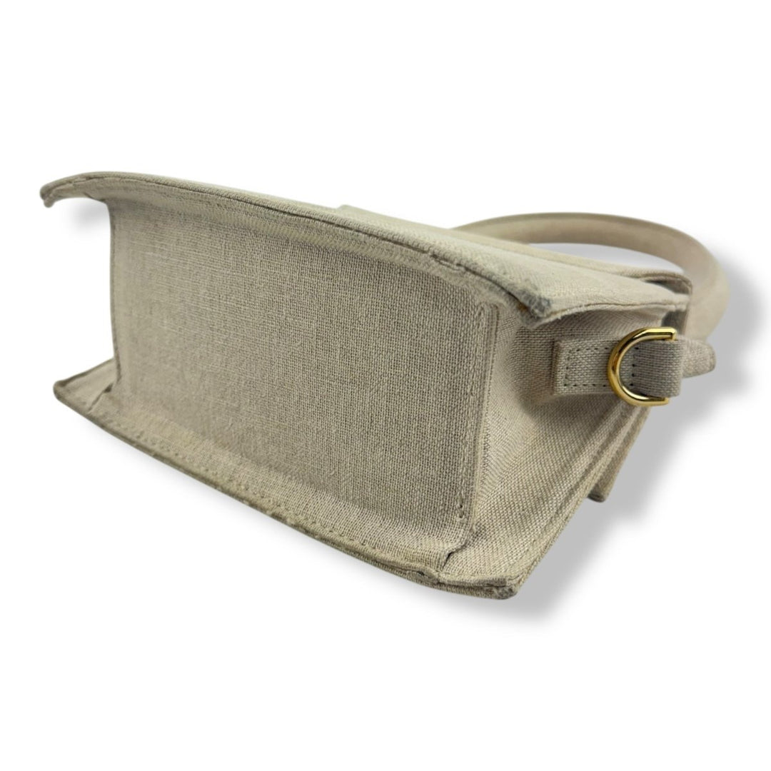 Jacquemus Le Chiquito Medium Beige Linen Moyen Crossbody Handbag - Lux Central