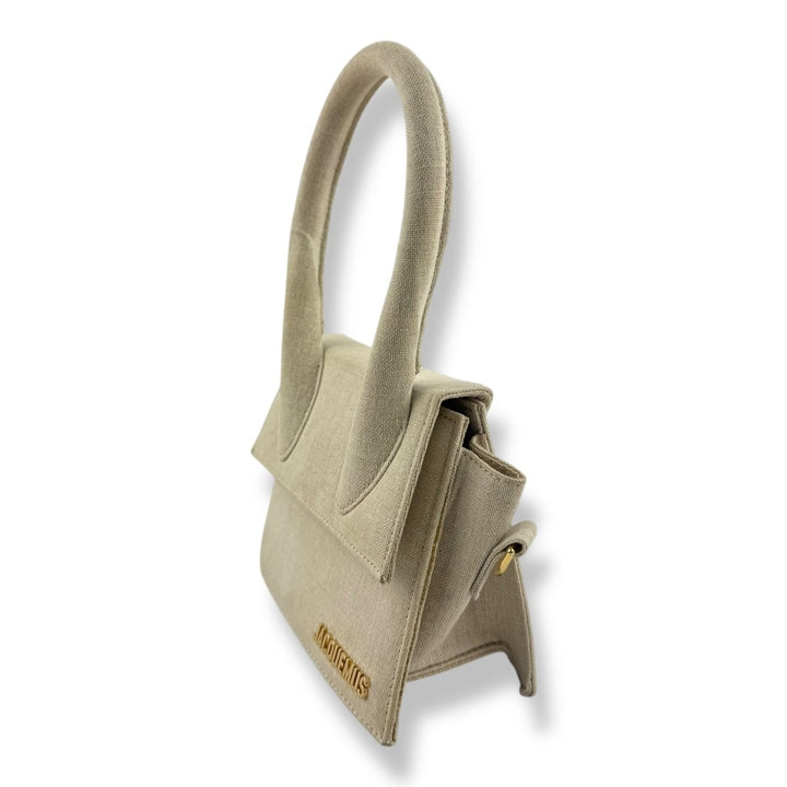 Jacquemus Le Chiquito Medium Beige Linen Moyen Crossbody Handbag - Lux Central