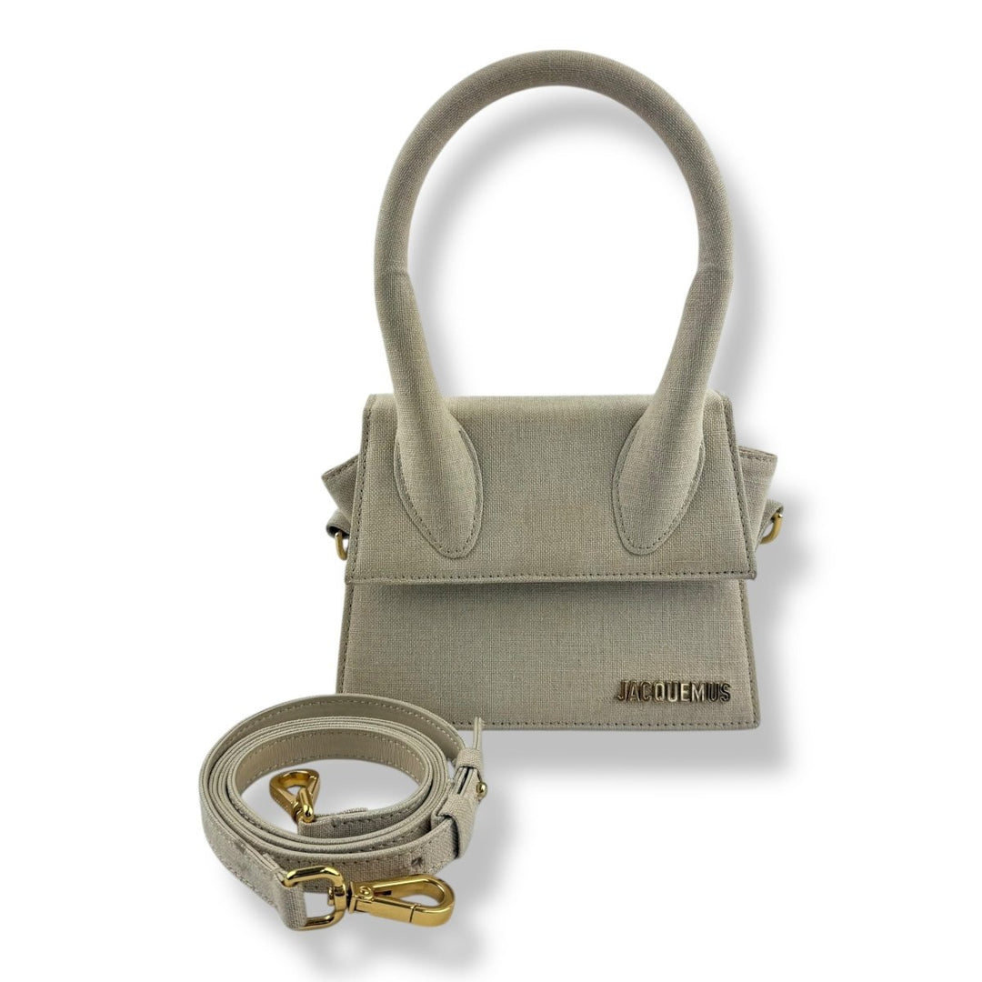 Jacquemus Le Chiquito Medium Beige Linen Moyen Crossbody Handbag - Lux Central