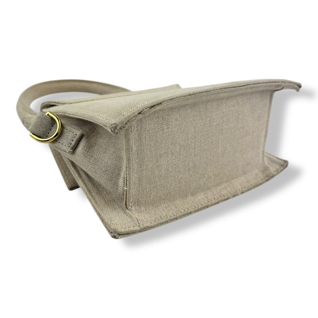 Jacquemus Le Chiquito Medium Beige Linen Moyen Crossbody Handbag - Lux Central