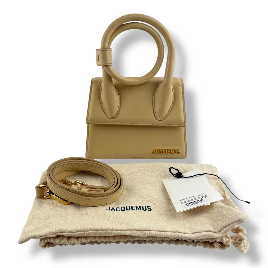 Jacquemus Le Chiquito Noeud Beige Crossbody Handbag - Lux Central