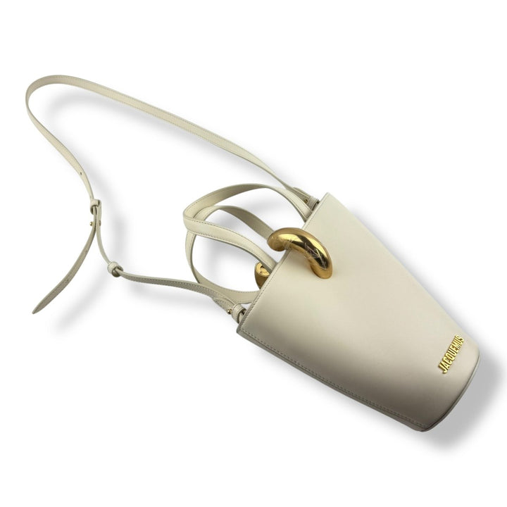 Jacquemus Le Petit Bambola Cream Bucket Bag - Lux Central