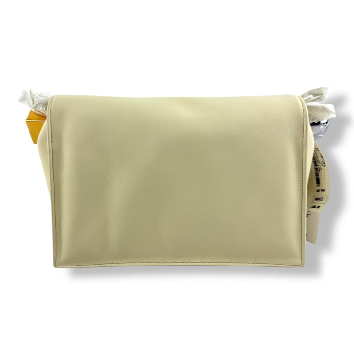 Jacquemus Le Petite Pochette Rond Cream Leather Clutch Handbag - Lux Central