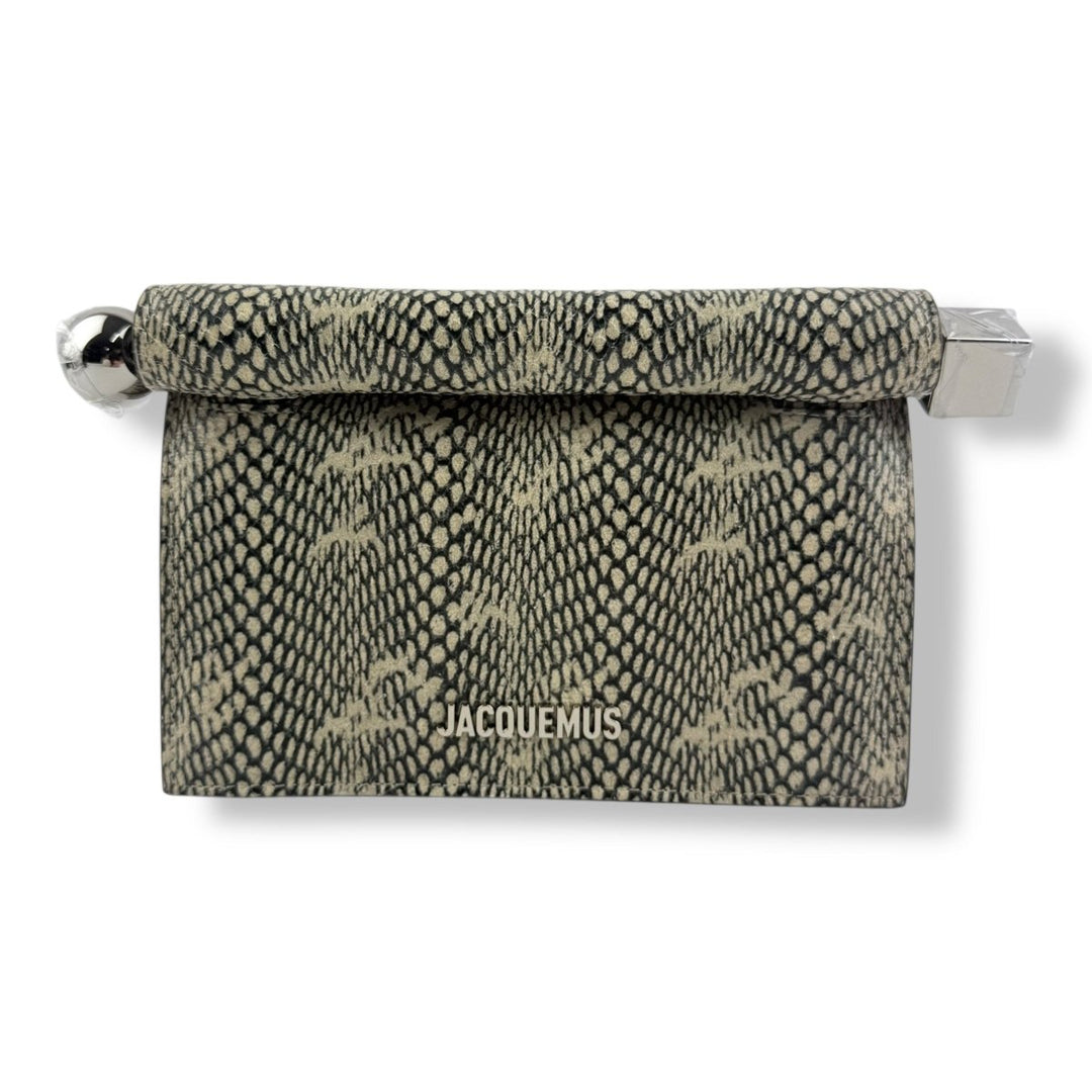 Jacquemus Le Petite Pochette Rond Phython - Effect Embossed Leather Clutch - Lux Central