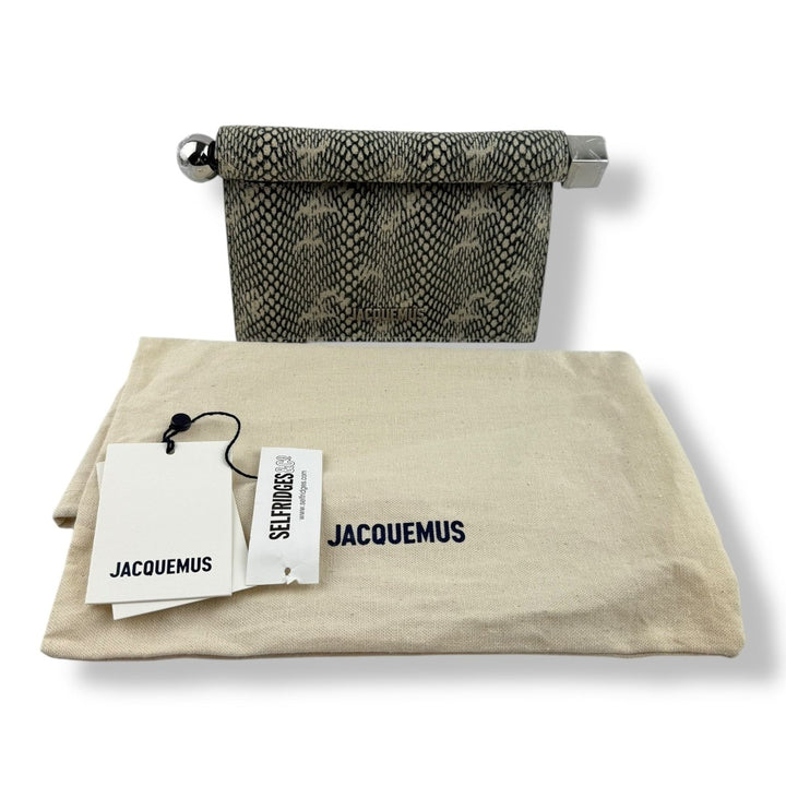 Jacquemus Le Petite Pochette Rond Phython - Effect Embossed Leather Clutch - Lux Central
