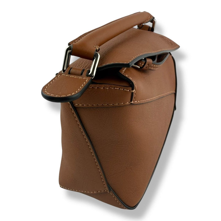 Loewe Mini Edge Puzzle Tan Calfskin Leather Handbag - Lux Central