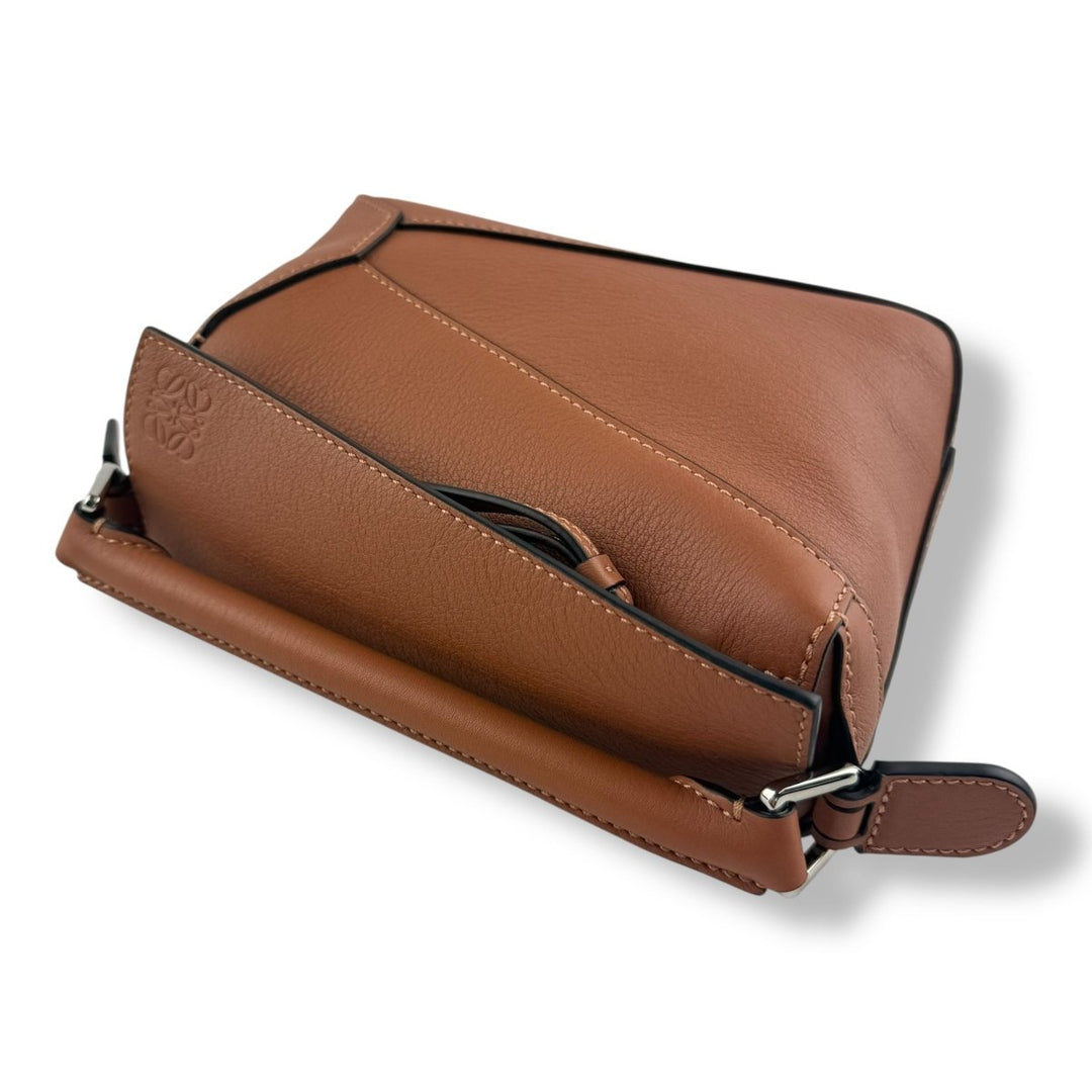 Loewe Mini Edge Puzzle Tan Calfskin Leather Handbag - Lux Central