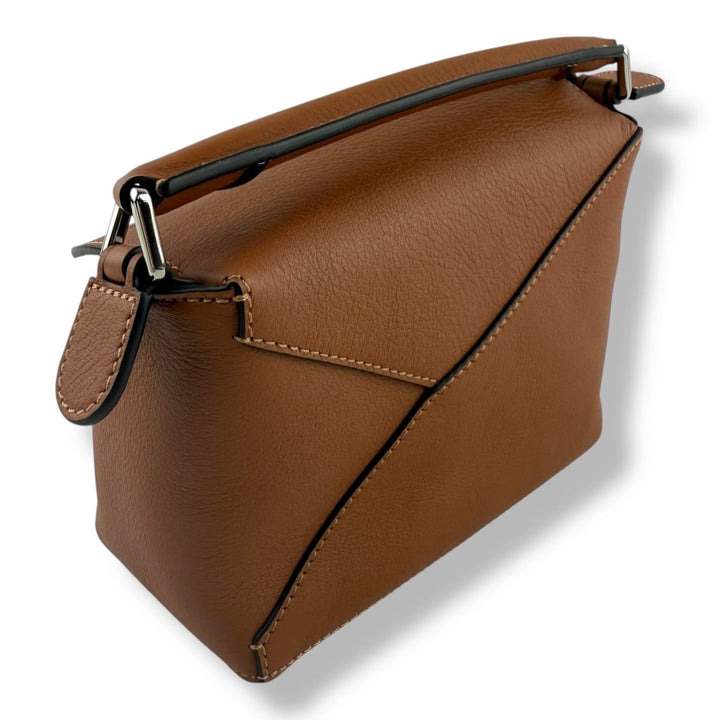Loewe Mini Edge Puzzle Tan Calfskin Leather Handbag - Lux Central