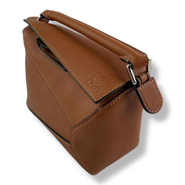 Loewe Mini Edge Puzzle Tan Calfskin Leather Handbag - Lux Central