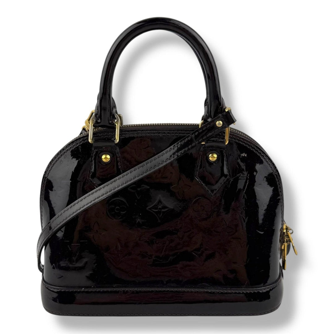Louis Vuitton Alma BB Amarante Vernis Patent Leather Monogram Handbag - Lux Central