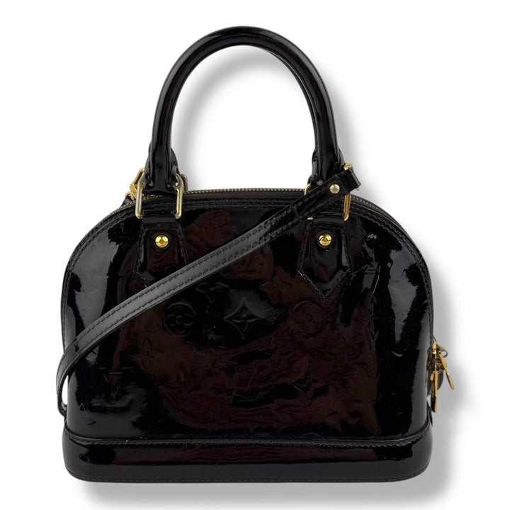 Louis Vuitton Alma BB Amarante Vernis Patent Leather Monogram Handbag - Lux Central