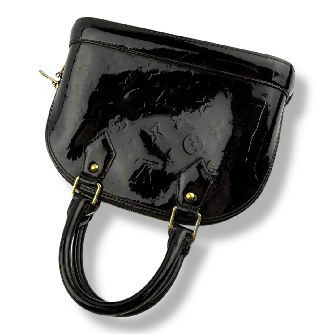 Louis Vuitton Alma BB Amarante Vernis Patent Leather Monogram Handbag - Lux Central