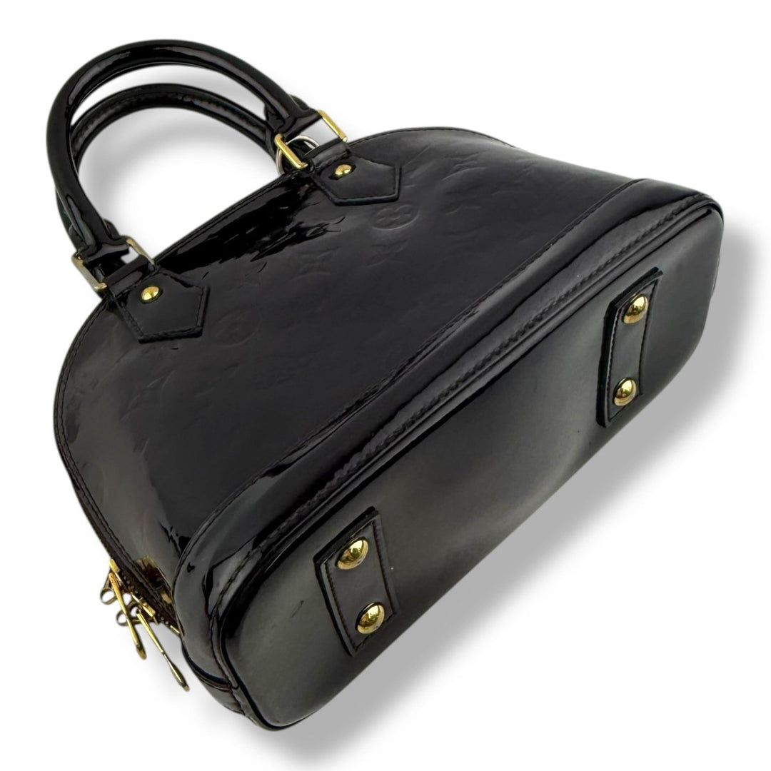 Louis Vuitton Alma BB Amarante Vernis Patent Leather Monogram Handbag - Lux Central