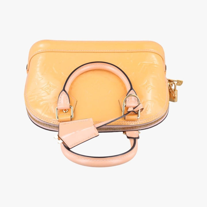 Louis Vuitton Alma BB Beige Vernis Patent Leather Monogram Handbag - Lux Central