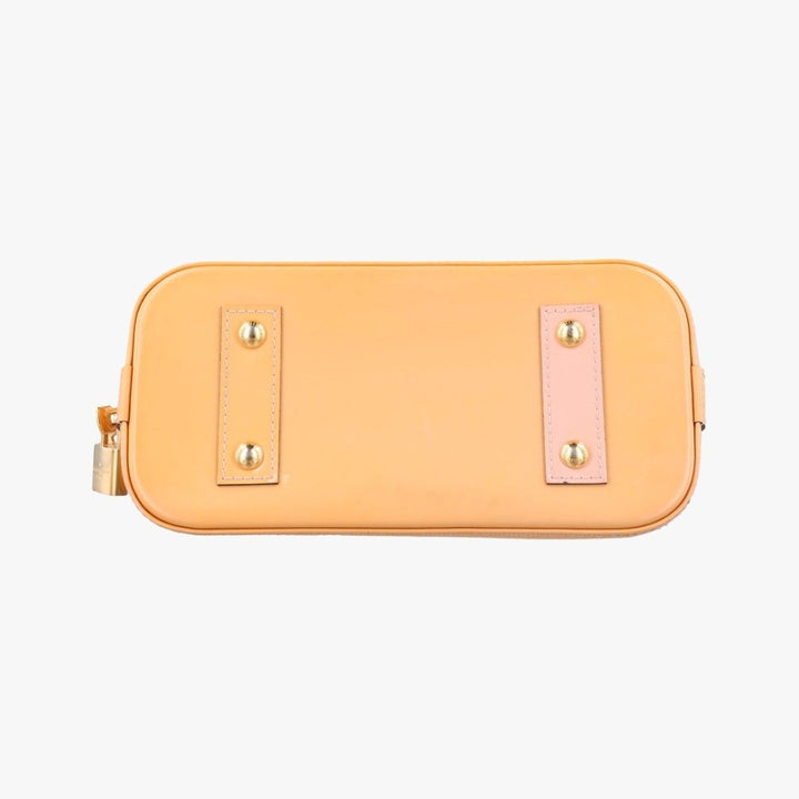 Louis Vuitton Alma BB Beige Vernis Patent Leather Monogram Handbag - Lux Central