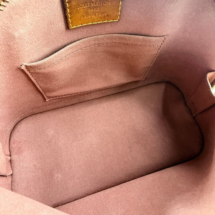 Louis Vuitton Alma BB Beige Vernis Patent Leather Monogram Handbag - Lux Central