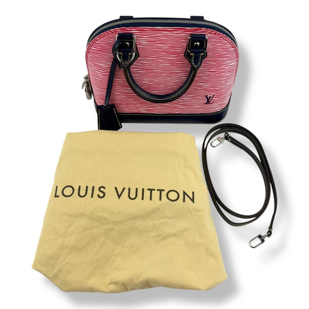 Louis Vuitton Alma BB Epi Leather Red/Navy Handbag - Lux Central
