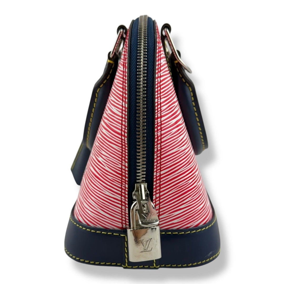 Louis Vuitton Alma BB Epi Leather Red/Navy Handbag - Lux Central