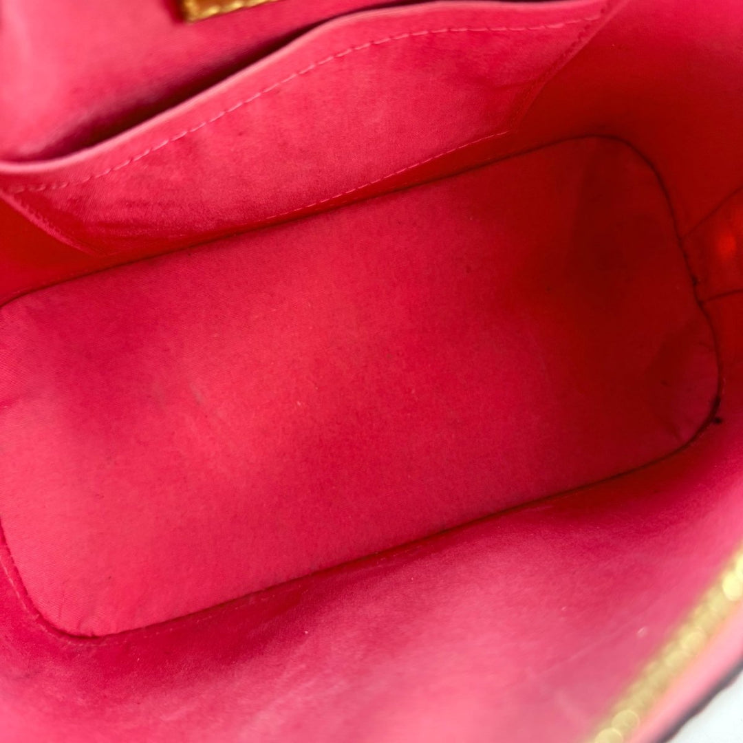 Louis Vuitton Alma BB Peach Vernis Patent Leather Monogram Handbag - Lux Central