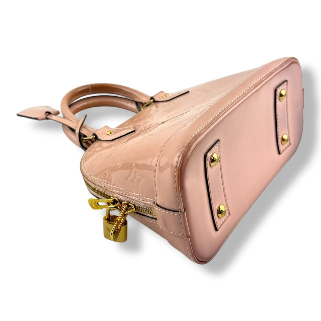 Louis Vuitton Alma BB Vernis Pink Monogram Handbag - Lux Central
