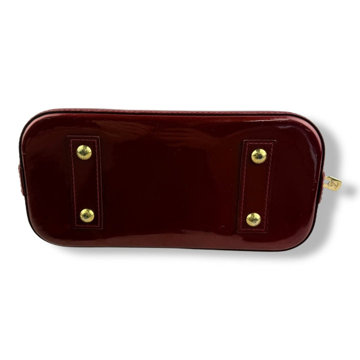 Louis Vuitton Alma BB Vernis Red Stripe Monogram Handbag - Lux Central